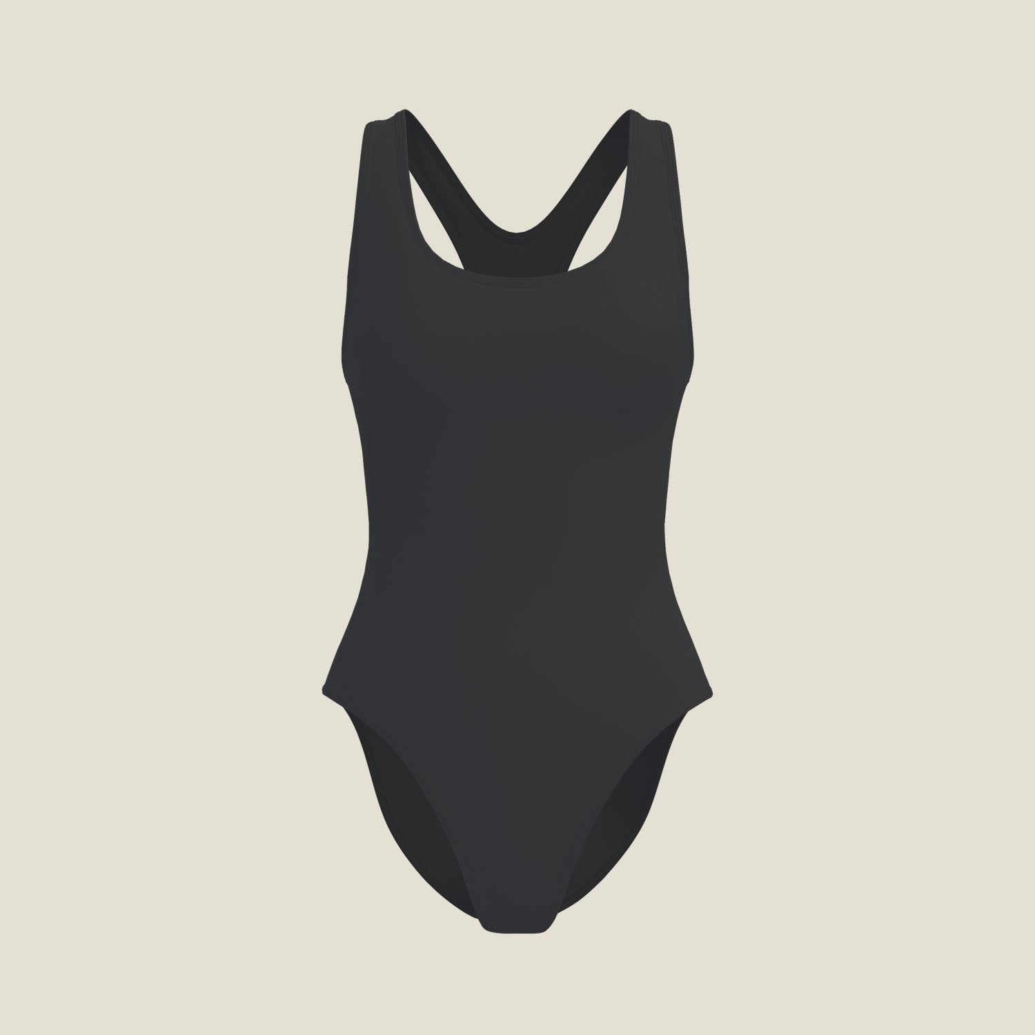 WUKA leak-proof teen racerback period swimsuit in black designed for swimming on your period with full coverage protection