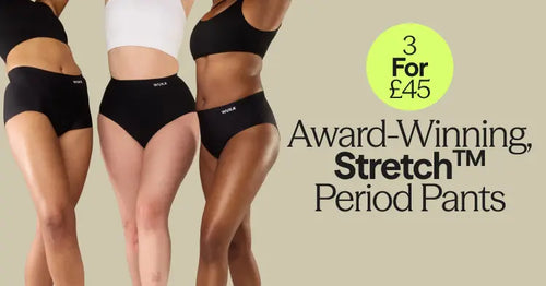 3 for £45 on selected lines from our award-winning Stretch period-proof underwear range mobile collection page banner