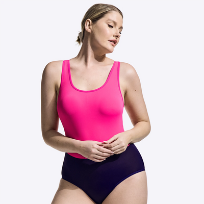 WUKA two-tone period teen swimsuit pink/blue - front