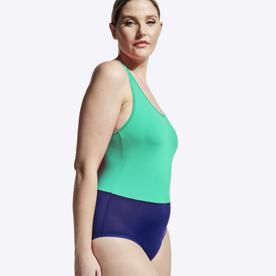 WUKA two-tone period teen swimsuit green/blue - side