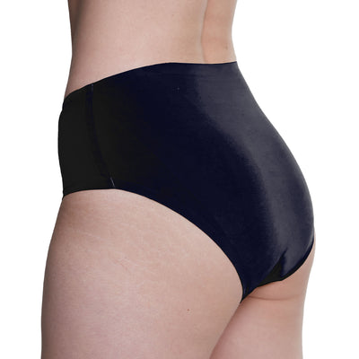 2 WUKA Stretch Seamless Midi Brief Heavy Style Heavy Flow Black Colour Back