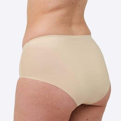 Stretch Seamless Midi Brief Style - Light  Absorbency - Light Nude - Size 2 - Back