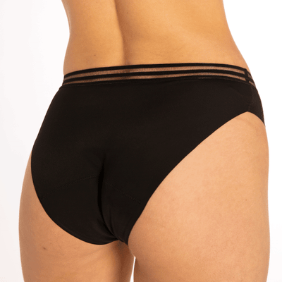 WUKA Re-Purpose French Cut Bikini Period Pants Style Medium Flow Black Colour Side Back
