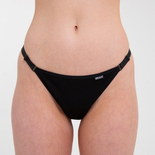 WUKA Flex Detachable Bikini Period Pants Style Medium Flow Black Colour Front
