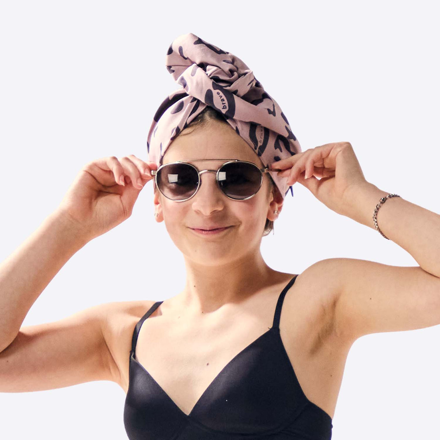 hair wrap front shot sunglasses
