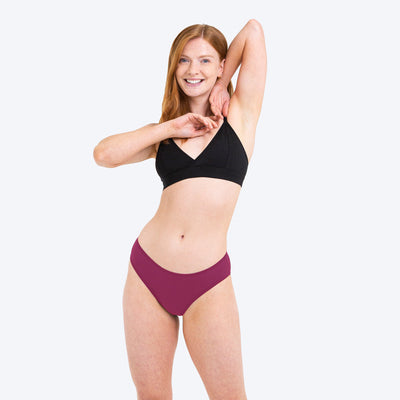 WUKA Period Swim Bikini Style Light Flow Deep Pink Colour Full Front