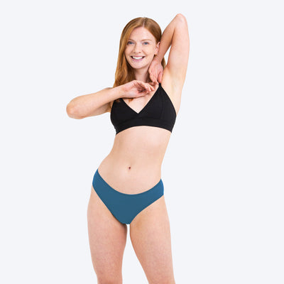 WUKA Period Swim Bikini Style Light Flow Blue Colour Full Front